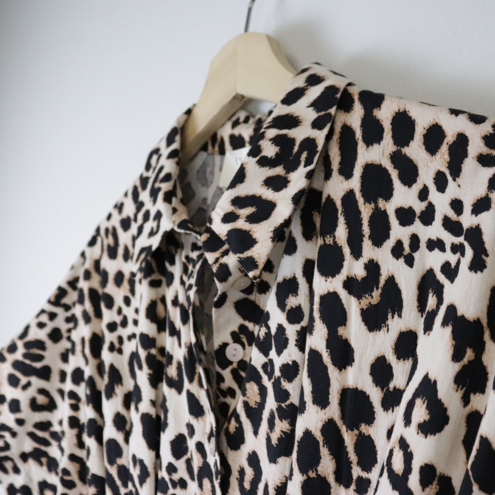 Anthropologie Exquise The Tobie Shirt Dress Small Leopard Print Shirtdress - Picture 4 of 12